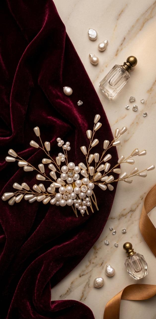 Luxury Pearl Bridal Hair Vine Comb