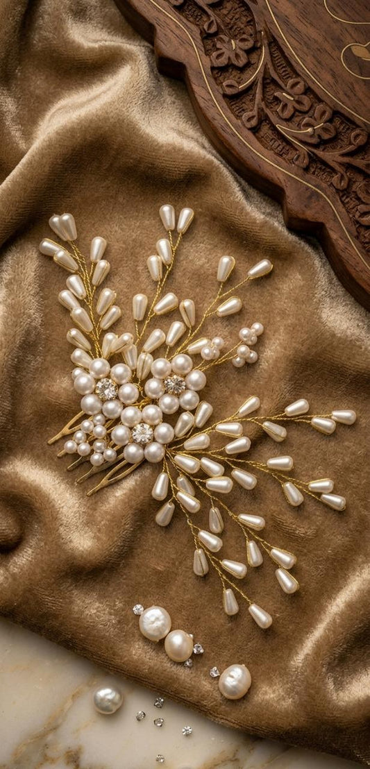 Luxury Pearl Bridal Hair Vine Comb
