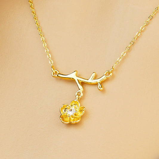 Gold Plated Daisy Jewelry Set for Women – Necklace, Ring & Earrings Gift Set Pakistan