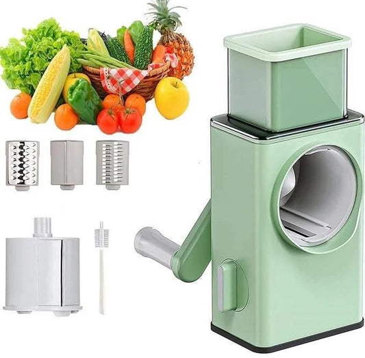 Green Manual Food Chopper with 3 Blades – Hand Pull Vegetable Cutter Kitchen Tool Pakistan