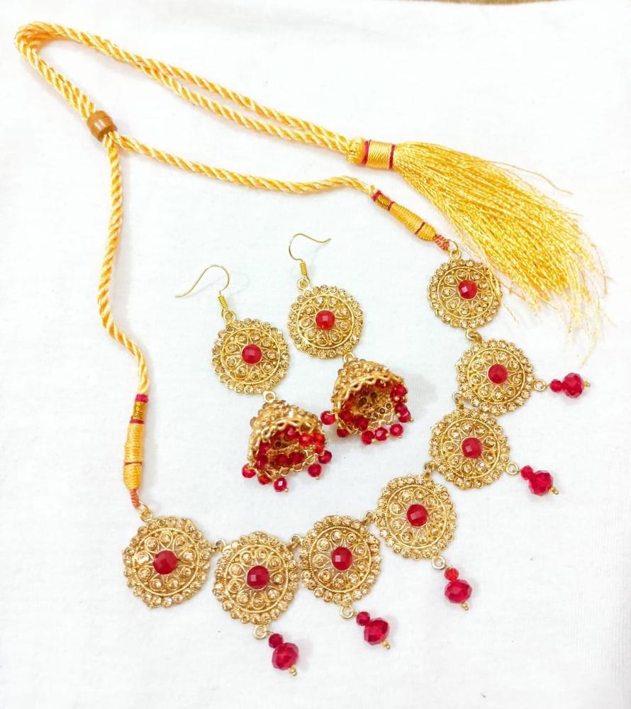 Gold Plated Bridal Choker Set with Earrings – Wedding Jewelry Set for Women Pakistan