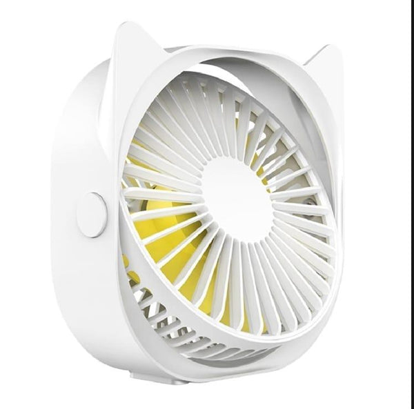 Mini Cat Ear USB Rechargeable Desk Fan – 360° Portable Cooling Fan Blue Pakistan