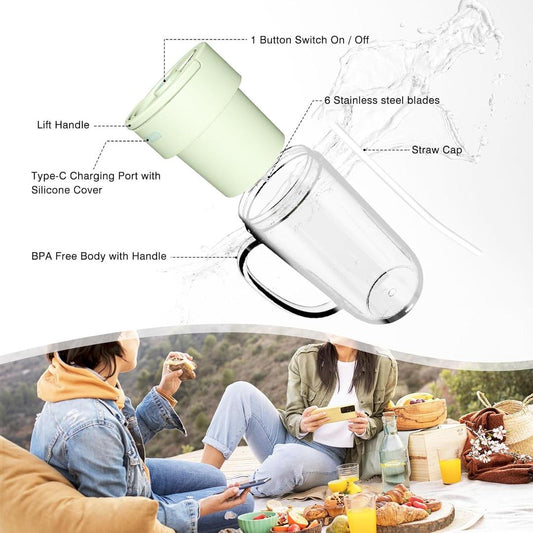 Portable Electric Juice Cup Blender – Rechargeable Travel Juicer Bottle for Office & Home