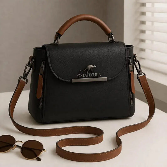 Black Leather Crossbody Bag for Girls – Stylish & Multipurpose Shoulder Bag