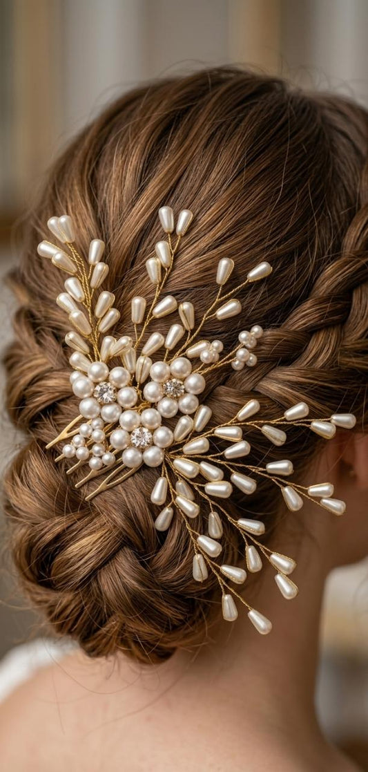 Luxury Pearl Bridal Hair Vine Comb