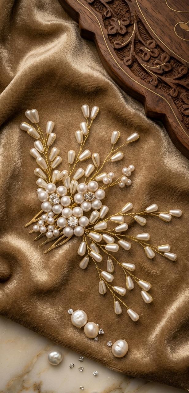 Luxury Pearl Bridal Hair Vine Comb