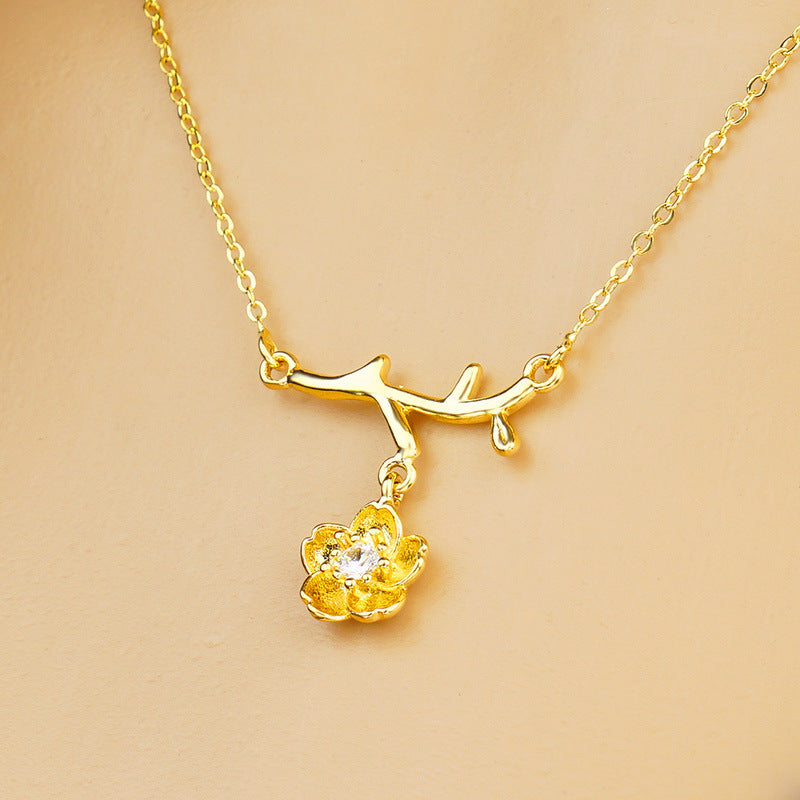 Gold Plated Daisy Jewelry Set for Women – Necklace, Ring & Earrings Gift Set Pakistan